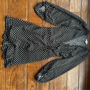 LOFT Black and White Patterned Jumpsuit